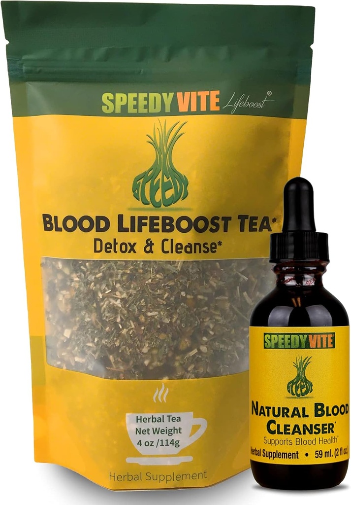 Natural Blood Cleanser Organic Supplement (Set: Thee & Liquid Drop Combo)