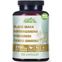 Waarom niet Natuurlijke 4-in-1 Biologische Zwarte Maca Root, Ashwagandha, Fenegriek, Panax Ginseng Capsules, Supplement voor mannen en vrouwen