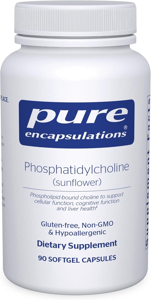 Pure Encapsulaties Fosfatidylcholine Ondersteuning voor Cellulair en Cognitief Functie en Lever Gezondheid 90 Softgel Capsules