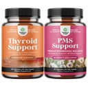 Bundel van Herbal Thyroid Ondersteuning Complex en Herbal PMS Ondersteuning Supplement voor vrouwen - Mood Enhancer Energie Supplement voor schildklier gezondheid - Vrouwelijke Balance Complex met PMS Vitaminen voor vrouwen