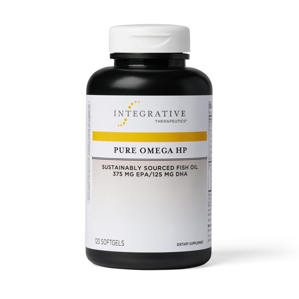 Integrative Therapeutics Pure Omega HP - Fish Oil Supplement for Nutritional Support - Supports Heart Health* - No Fishy Burps - Sustainablely Sourced - Gluten & Dairy-Free - 120 Softgels (120 Servings)