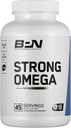 BARE PERFORMANCE NUTRITION, BPN Strong Omega Fish Oil Soft Gel, 1290mg Fish Oil per Capsule, Wild Caught Fish, Sustainablely Sourced, Ifos Certified