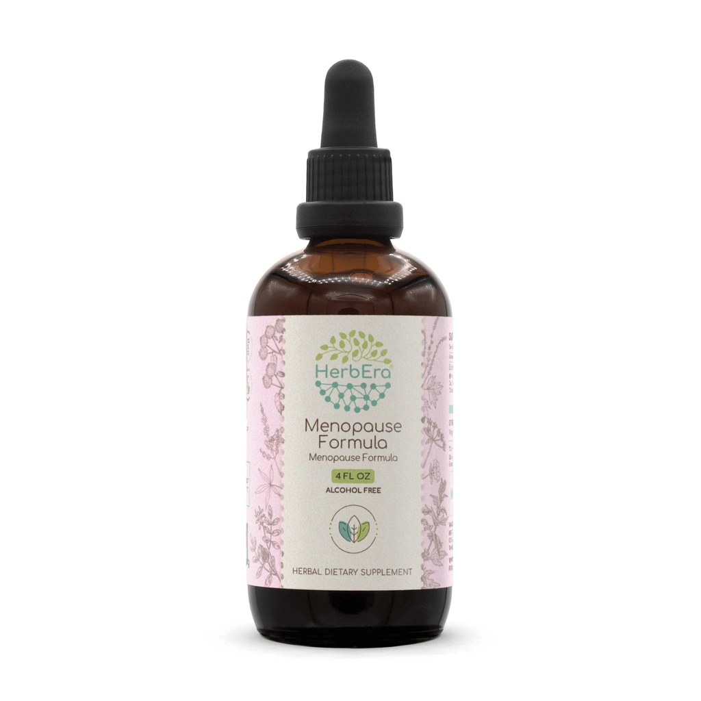 HerbEra Menopauze Formule B120 Alcoholvrije Extract Tinctuur, Geconcentreerde Liquid Drops Natural Vitex Berry, Licorice Root, Motherwort, Dong Quai Root, Burdock Root, Black Cohosh Root. 4 Fl Oz