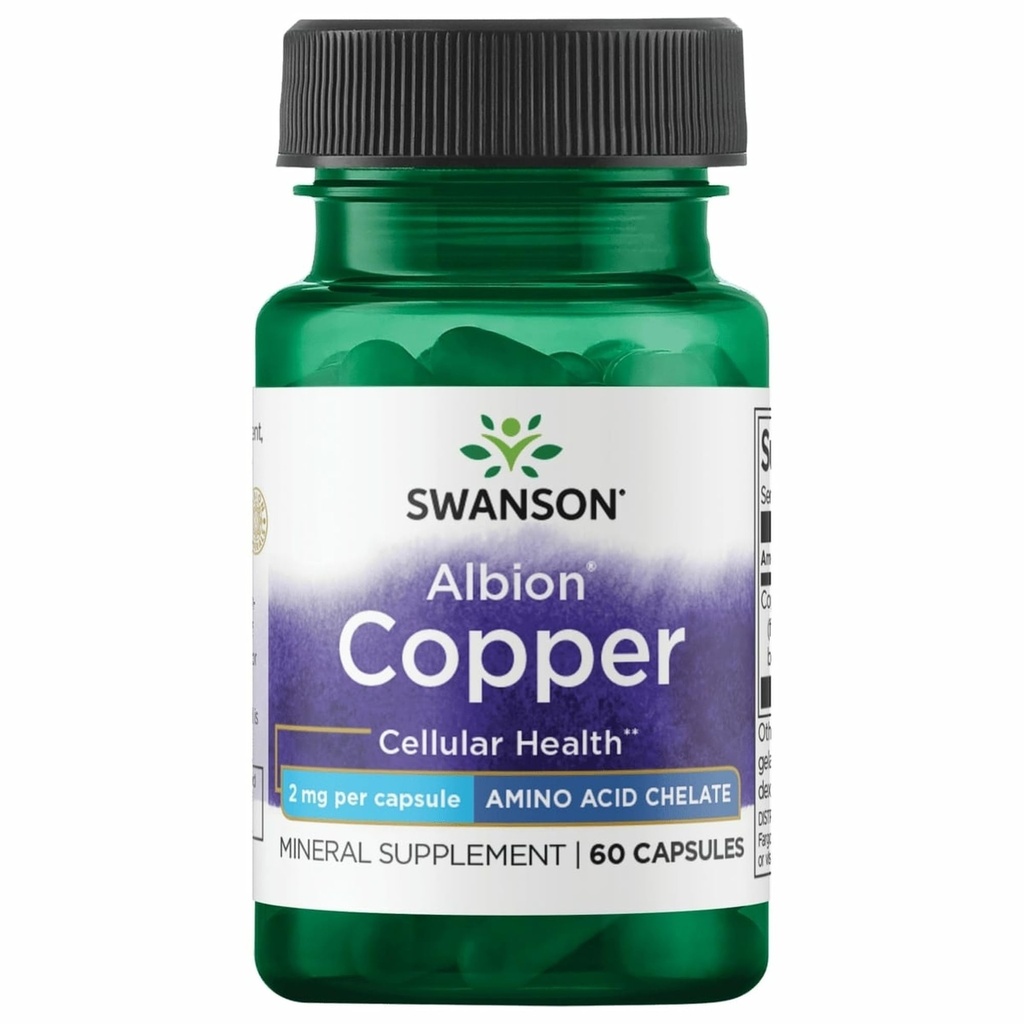 Swanson Albion Gecheld koper 2 Milligrammen 60 Capsules