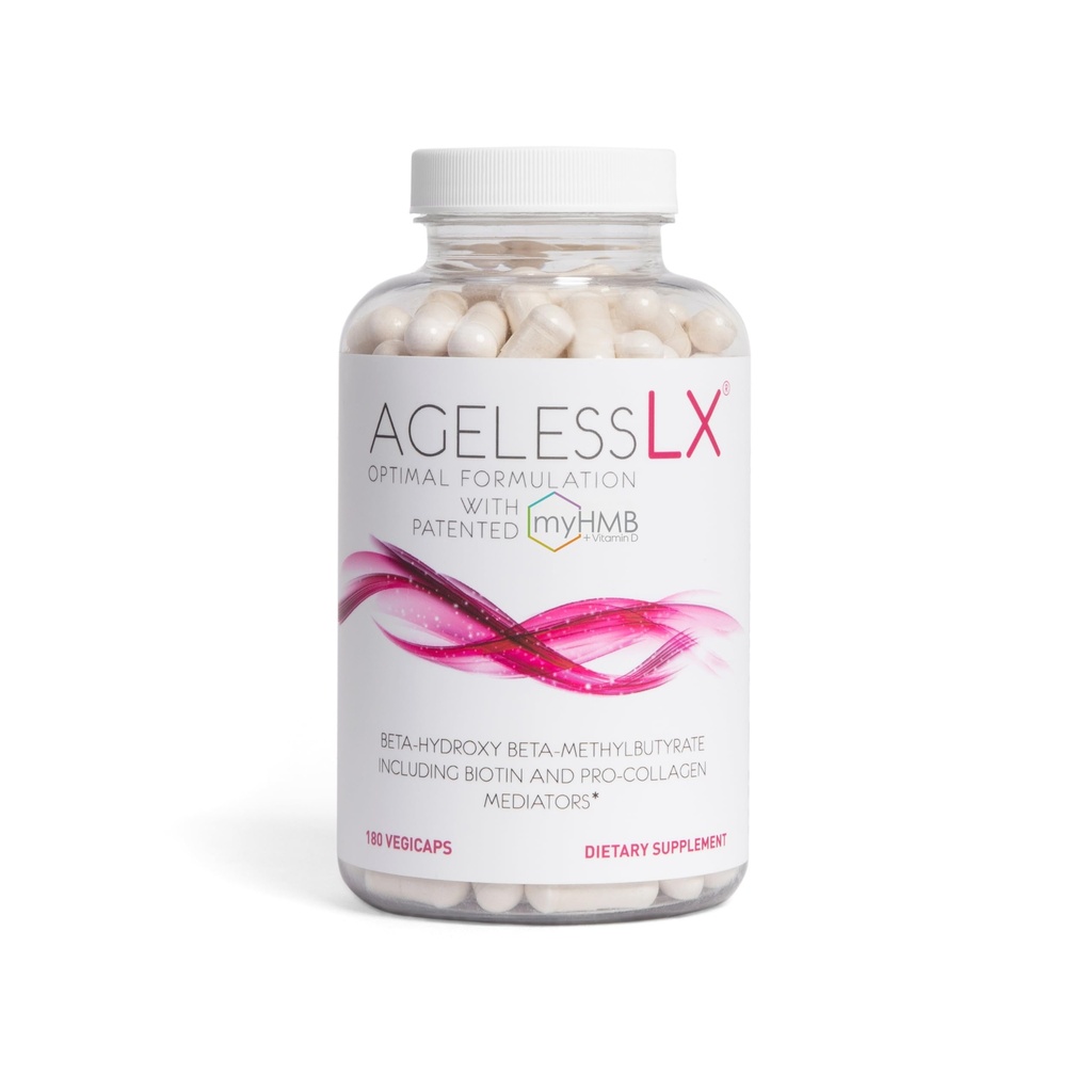 AgelessLX HMB Suppléments pour femmes - Collagen Enhancer Capsules - Anti-Age pour 40 + Lean Muscle Builder - Biotine, supplément Vitamine D3 K2 pour la peau jeune - 60 portions