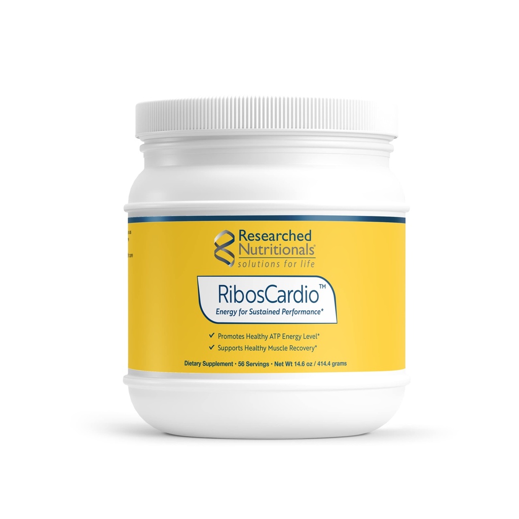 Recherches nutritionnelles RibosCardio ATP Poudre d'énergie - D Ribose et L supplément carnitine avec Magnésium, acide malique - soutient la récupération musculaire, la santé cardiaque et la santé du cerveau (41,4 g)