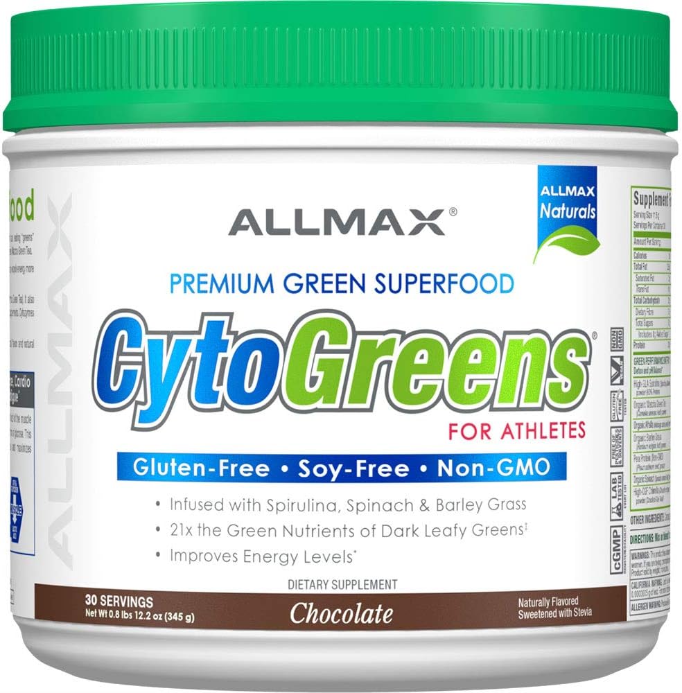 ALLMAX Nutrition - Cytogreens Super Greens Powder, geïnfundeerd met Spirulina,