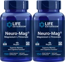 Levensverlenging Neuro-Mag 150 Vegetarische Capsules (verpakking van 2), Magnesium L-Threonate, Magtein Supplement