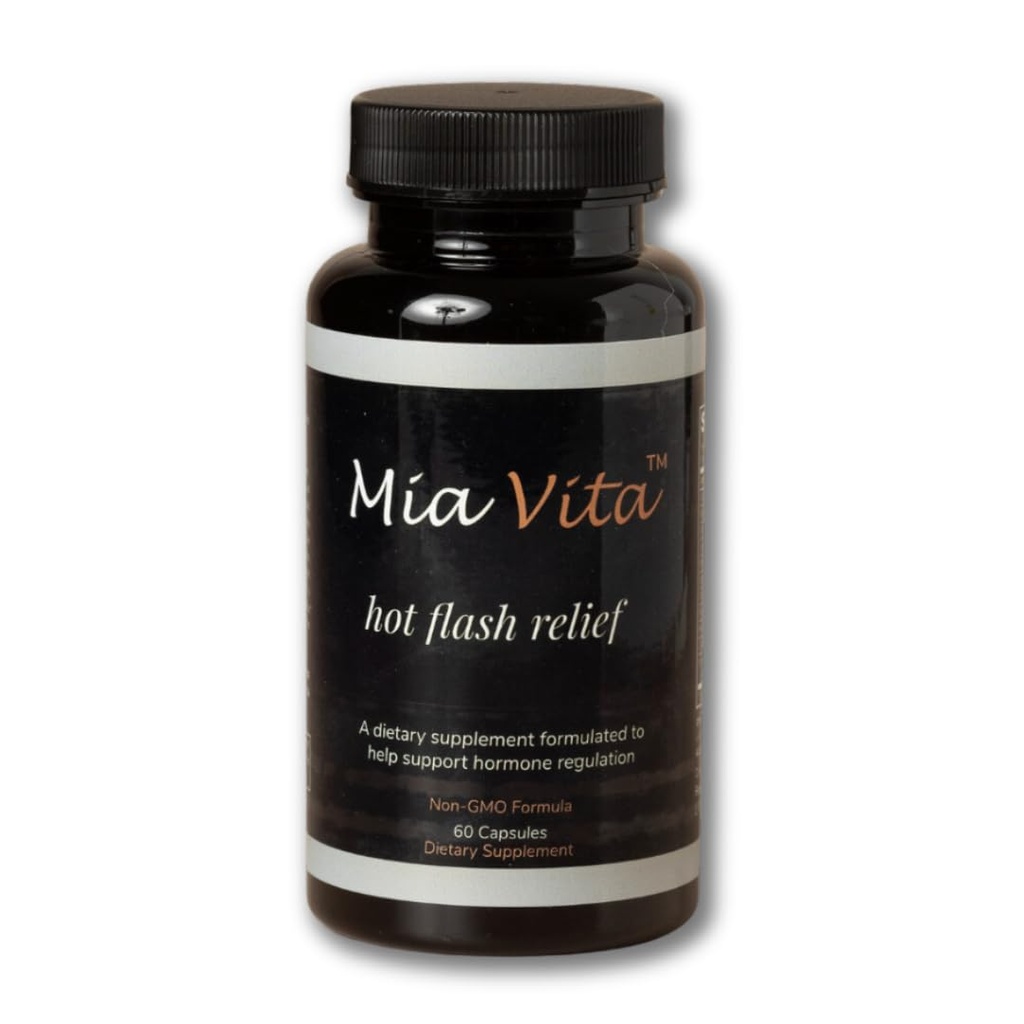FEMMYPHARMA Mia Vita Hot Flash Supplementen voor Menopauze Non-GMO Natural Hormone Regulation for Night Sweats Black Cohosh & Dong Quai 60 Capsules (30 dagen levering)