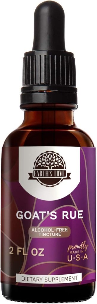 L'amour de la terre - Teinture d'extrait d'herbe sans alcool de la rue de la chèvre, rue de la chèvre super concentrée (Galega officinalis) Herbe séchée (2 Fl Oz)