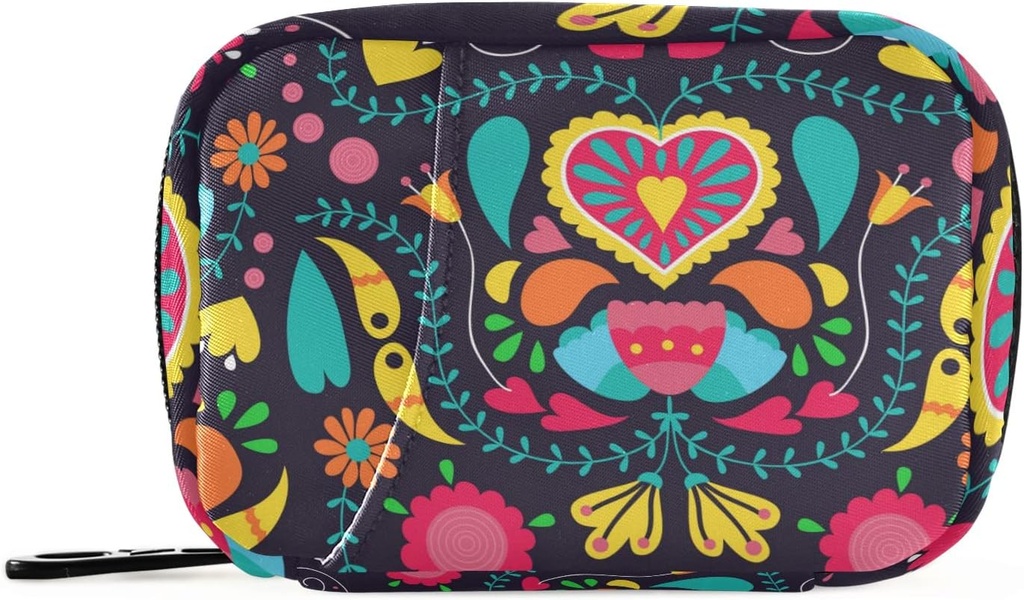 Travel pil Organizer Weekly Small Cute Pill Box 7 Dag pil geval vitamine houder pil fles Organisator (zwarte bloem hart)