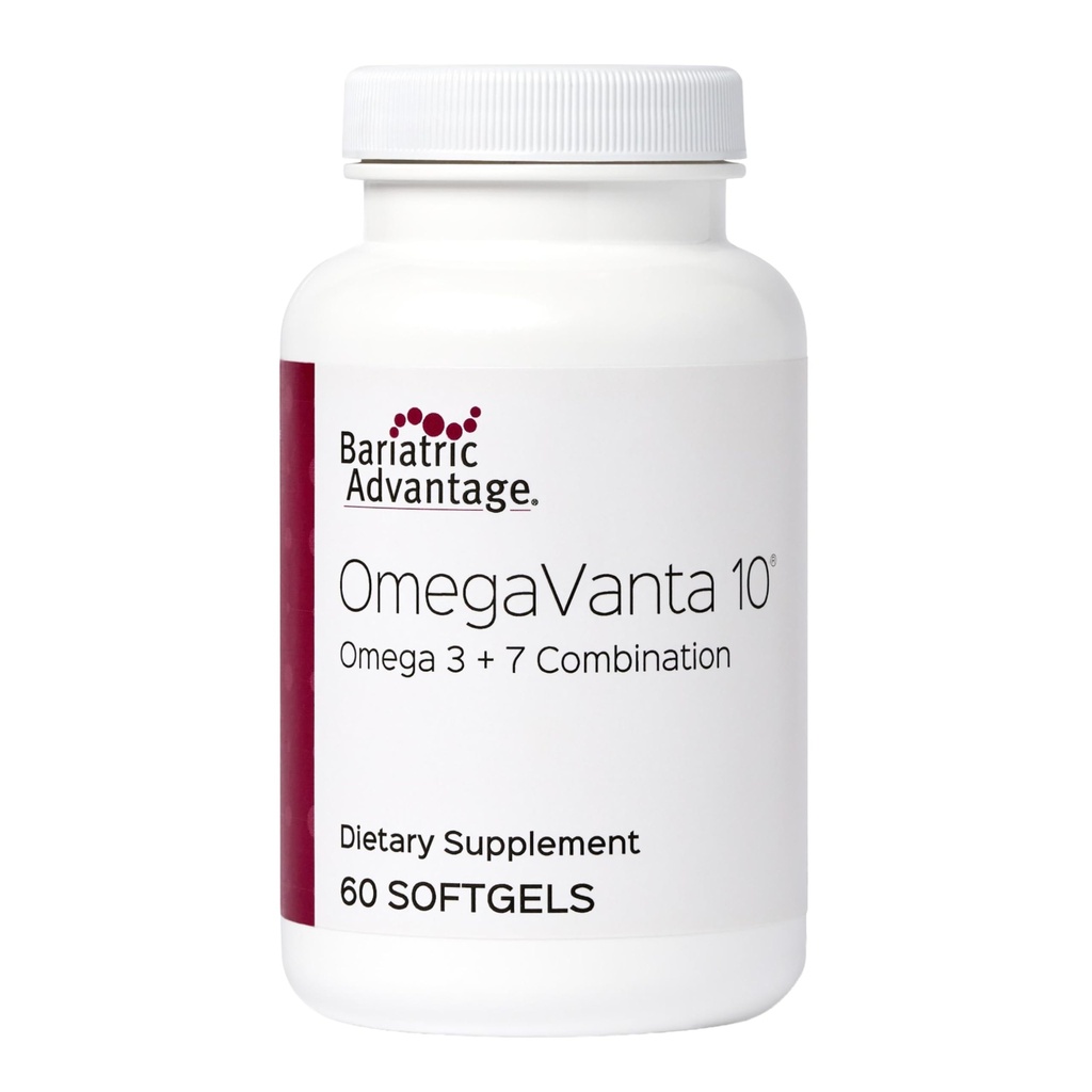 Avantage bariatrique OmegaVanta 10 - Huile de poisson oméga - Enrichie EPA & DHA - Design enteric Softgel - Soutient la santé cardiaque* - Saveur de citron naturel - 60 Softgels