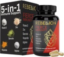 5-in-1 Fierce Immunity Supplement, Immuun Support Supplement en Boosters voor volwassenen, vitamine C, quercetine, vitamine D, zink, L-Arginine, Hesperidin, Immunity Support, 90 capsules (1 maand levering)