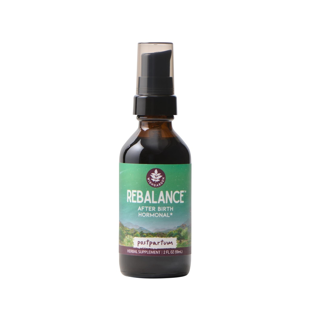 WishJarden Herbs ReBalance Après la naissance Hormonal - supplément à base de plantes avec Vitex Berry & Motherwort soutient des niveaux d'hormones postpartum et équilibre hormonal postnatal, 2oz