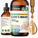 BIO KRAUTER Lions Mane Liquid Extract - Mushroom Supplement voor Hersenondersteuning - Vegan Lions Mane Supplement - Alcohol & Sugar Free Drops - 4 Fl.Oz.