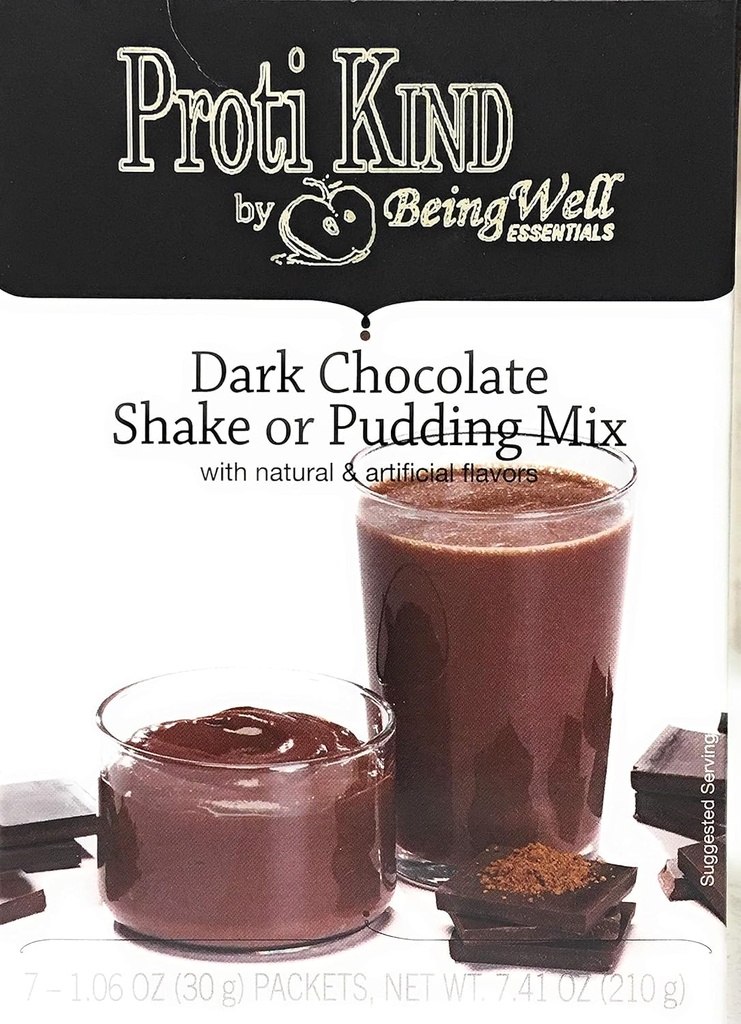 Alimentation riche en protéines de Proti Kind Shake & Pudding - faible teneur en calories - faible teneur en sucre - faible teneur en glucides (7 portions) (chocolat noir)