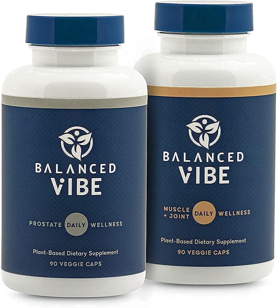 Evenwichtige sfeer Mannenbundel - Prostaat en spier + gezamenlijke kruidensupplement - Natuurlijke ondersteuning voor gezamenlijke Wellness, mobiliteit, het bevorderen van slaap, helpt Verminderen van frequente urineren & Urgency - 90 Caps Ea