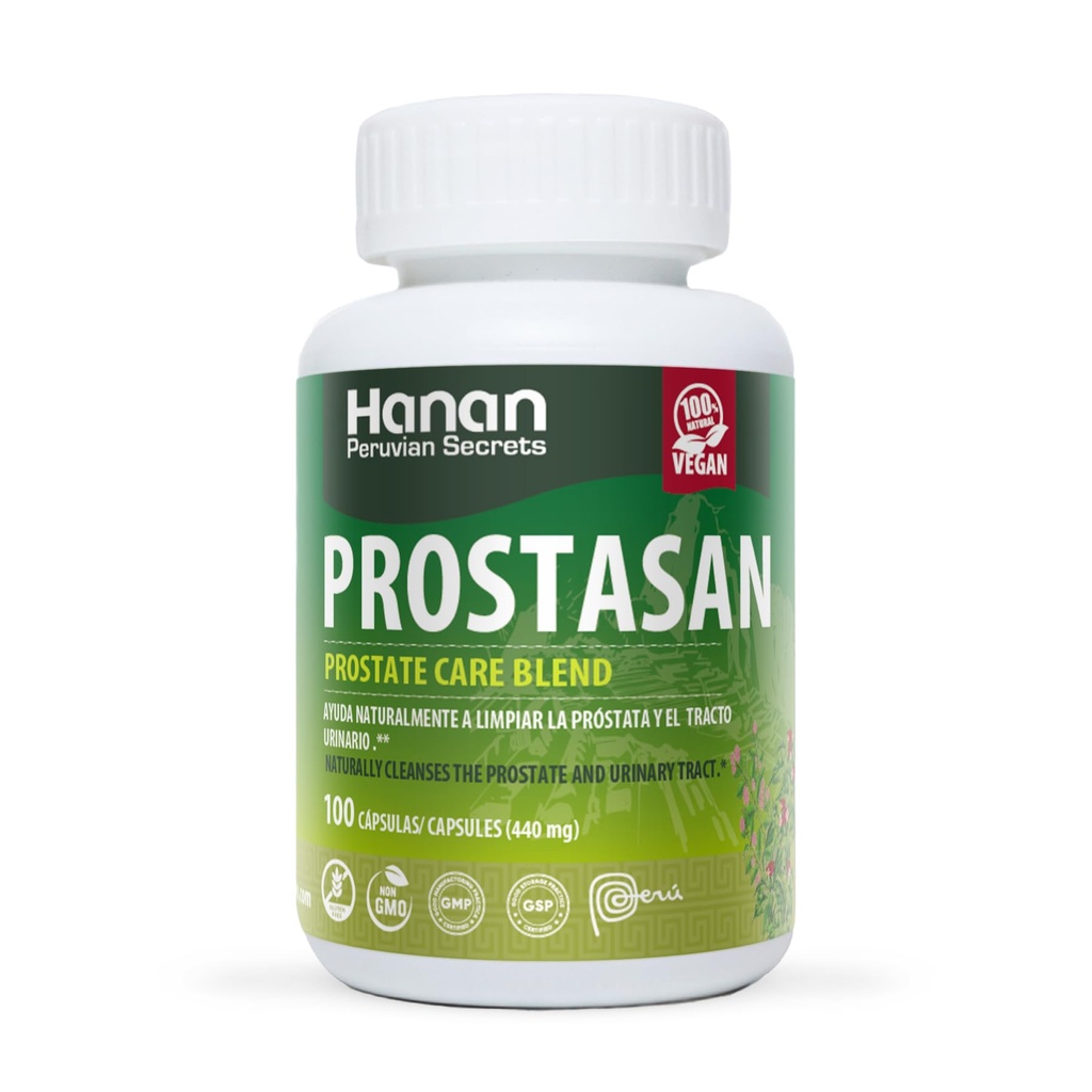 Hanan Prostasan Prostaat Zorg Blend 100 Capsules Uiteraard Aids in Cleansing The Prostate and Urinary Tract