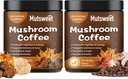 (2 Pack) Paddestoel Koffie voor Smoothies/Latte, Paddestoel Poeder Blend (57 Servings) met Lions Mane, Reishi, Cordyceps, Turkije Tail, Chaga - Paddestoel Supplement voor energie, Focus, Immune- 8 oz