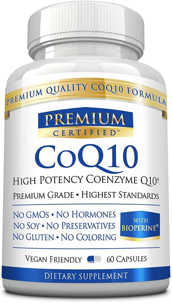 CoQ10 - Co-enzym Q10 300mg met MCT Olie en Piperine - snelle absorptie - Boost Antioxidant niveaus, verbeteren energie, ondersteuning Cardio en vruchtbaarheid - 60 capsules - Vegan vriendelijk