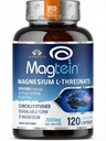 Magnesium L Threonate, MagteinTM, Hersensupplement voor Geheugen, Focus, Slaap en Cognitieve Ondersteuning, Hoge Absorptie Magnesium L-Threonate, Non-GMO, Geen Laxative Effect 2000 mg, 100 Vegan Capsules