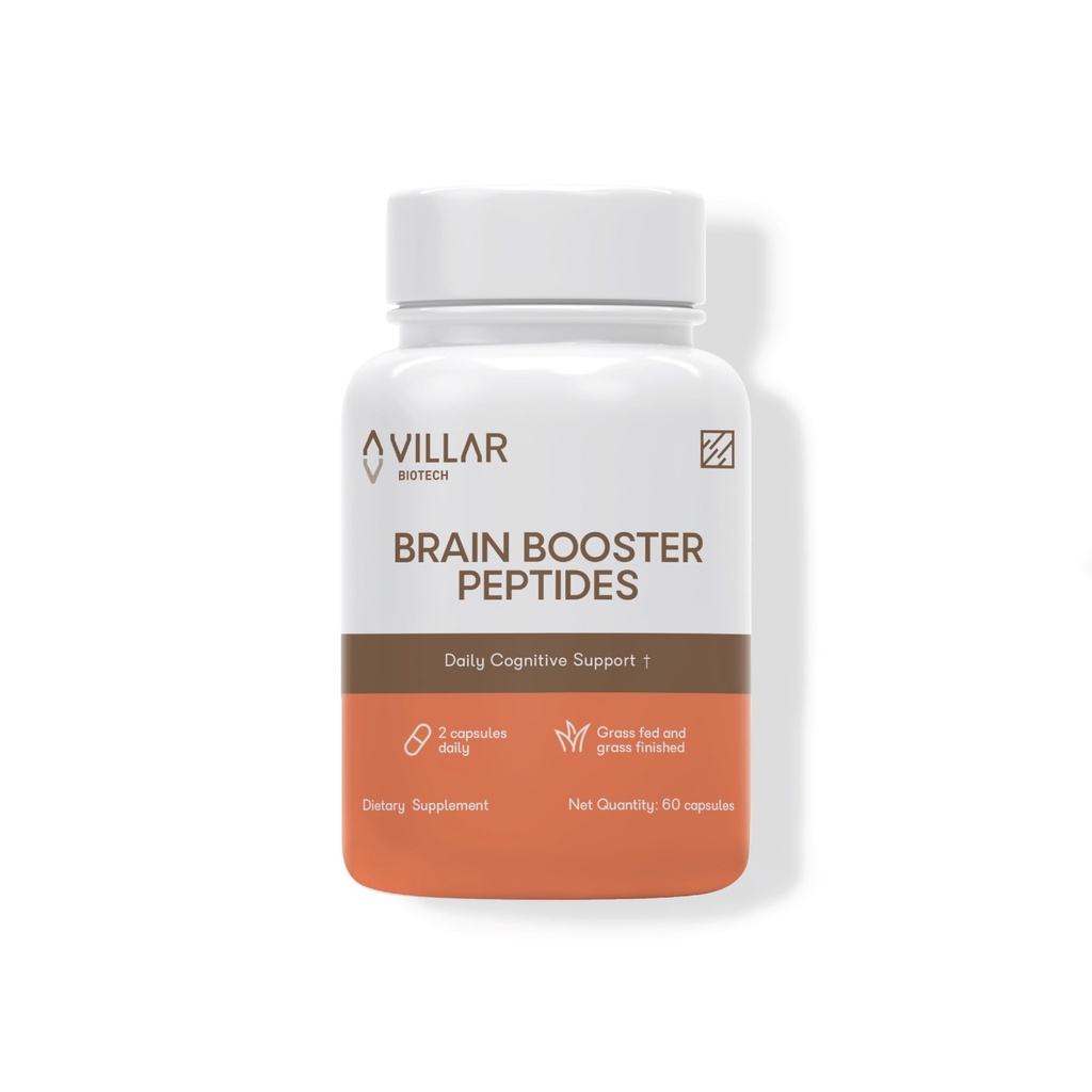 Nootropic Brain Supplement – Grass-Fed Bovine Brain Peptides for Focus, Memory & Mental Clarity – Ancestral Cognitive Support – Argentine Pasture-Raised, Non-GMO – 60 Capsules