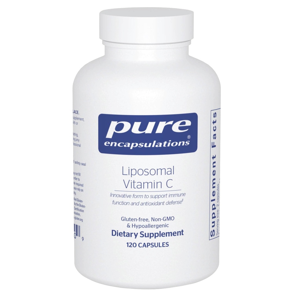 Pure Encapsulations Liposomale Vitamine C - Immuun Support Supplement* - Antioxidant voeding - Dagelijks vitamine - Non-GMO en Glutenvrij - 120 capsules