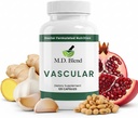 M.D. Vascular - Expert Formated Supplement - Vasculaire en algemene wellness doelstellingen - Juiste stroom, nummers, balans - Krachtige Knoflook, Gember, L-Arginine, Granaatappel - 120 capsules (verpakking van 3)