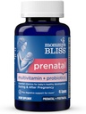 Mama's Gelukzaligheid Prenatale Multivitamine + Probiotica voor vrouwen w/Folic Acid, Ondersteunt Baby Ontwikkeling & Mama's Vertering w/ Zink, Vitamine B6 & B12, Gember & Choline, Vegan & Glutenvrij (45 Serven)