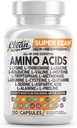 Clean Nutraceuticals Aminozuren Supplement L-Lysine, L-Threonine, L-Leucine, Isoleucine, Valine, L-Histidine, L-Tryptofaan, L-Methionine, L-Arginine, L-Cysteine, L-Glutamine, L-Serine, Asparaginezuur
