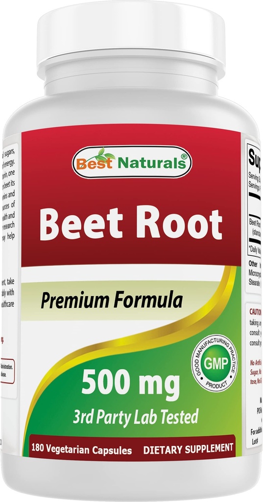 Best Naturals Beetwortelpoeder 500 Mg Capsules, 180 Tellen