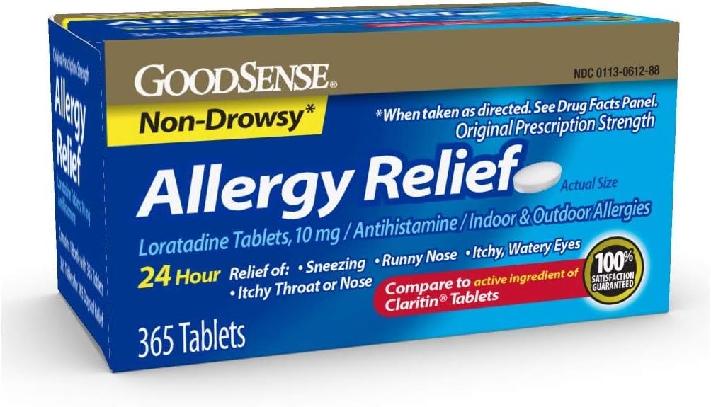 Goodsense Allergie Relief Loratadine 10 Mg 24 Hr Tablets, Blauw, 365 Telling (verpakking van 12)