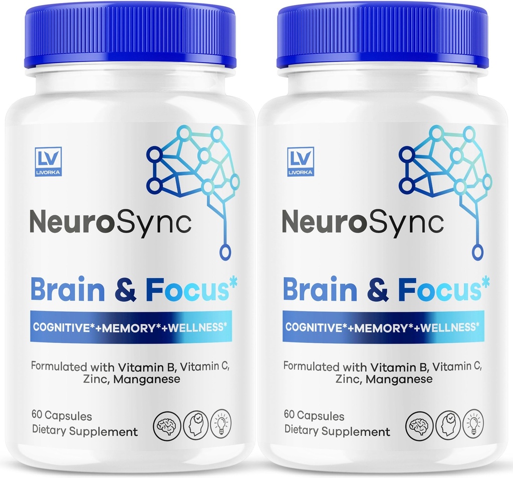 (2 verpakkingen) NeuroSync Brain Capsules, Neuro Sync Brain & Focus, NeuroSync Brain, NeuroSync Advanced Formula Capsules, NeuroSync Brain and Focus, NeuroSync Brain Supplement, 120 capsules gedurende 2 maanden