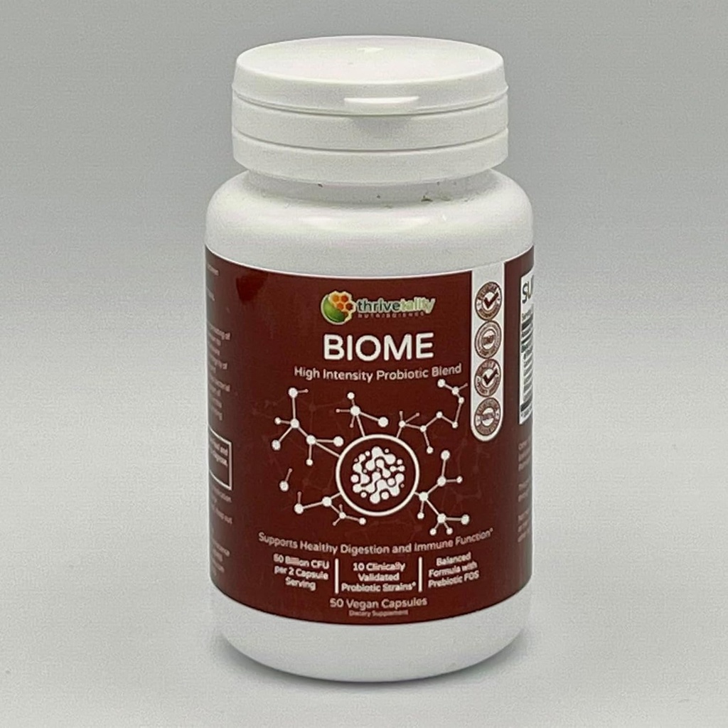 BIOME High Intensity Probiotic Blend by Thrivetality #1 Personal Formulated 