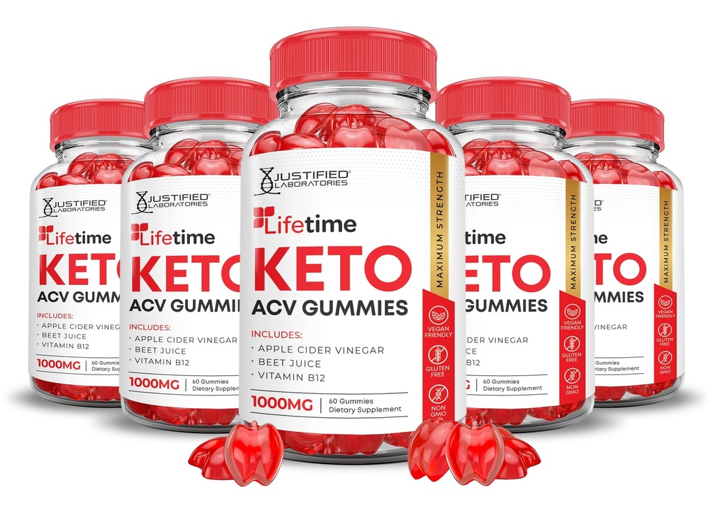 (5 Pack) Vie Keto ACV Gummies Formule avancée 1000MG Vie Keto Gummies Vinaigre de cidre de pomme formulé avec du jus de betterave de grenade poudre B12 Vegan Non OGM 300 Gummys