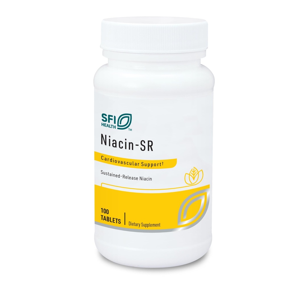 Klaire Labs Santé SFI Niacin-SR - 500 Milligrammes Diffusion prolongée Vitamine essentielle B3 pour éviter la grippe, la dose réglable et l'hypoallergène (100 comprimés notés)