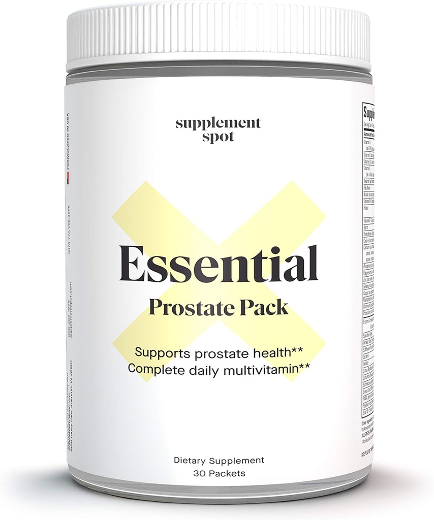 Essential Prostate Health Pack - Dagelijkse Multivitamine Supplementen voor mannen w/Saw Palmetto, Vitaminen, Mineralen - Dagelijkse Multivitamine voor mannen ter ondersteuning van prostaat en algemene gezondheid - 30 pakketten