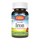 Carlson - Fer à mâcher, 30 mg, Absorption supérieure, Santé du sang, Production d'énergie et bien-être optimal, Saveur naturelle de fraises, 60 comprimés