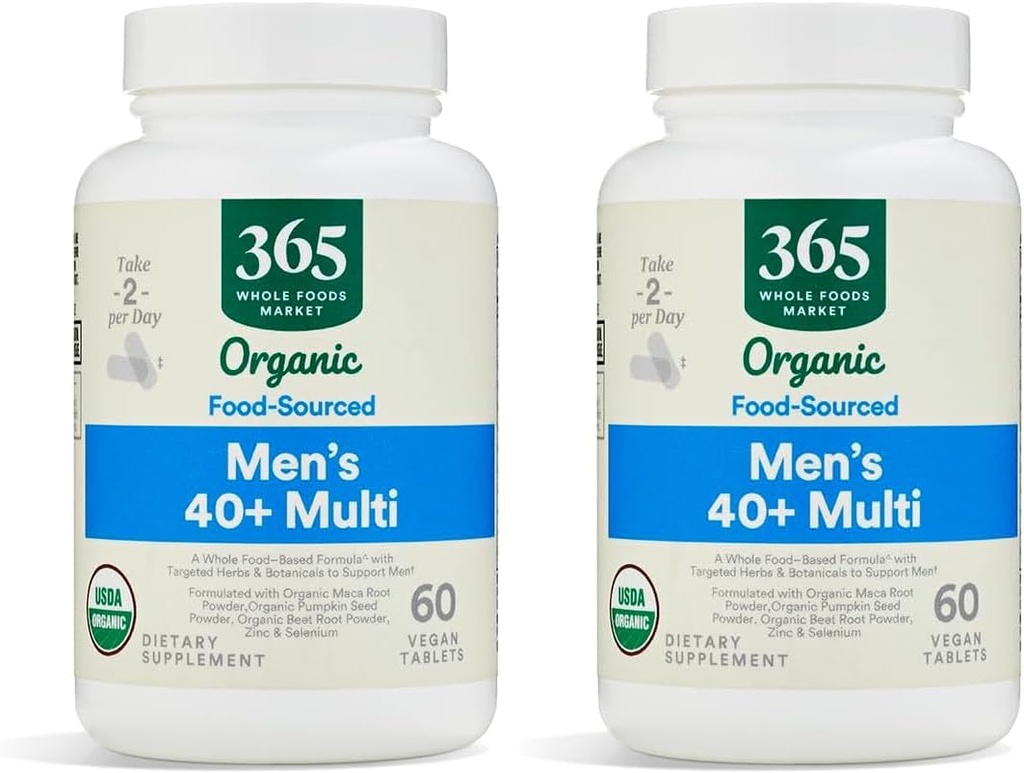 Marché des aliments entiers, vitamine multi-hommes aliments cultivés 40 Plus, 60 Compte (paquet de 2)