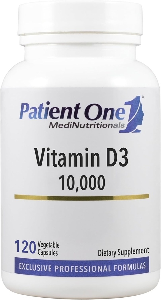 Patient 1 Vitamine D3 10 000 UI de supplément pour soutenir la santé immunitaire, cardiovasculaire et osseuse*
