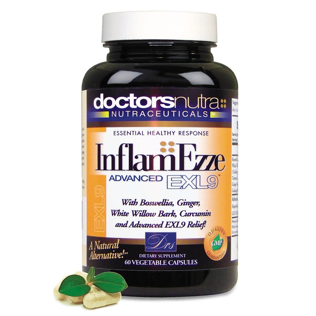 InflamEzze - Kurkuma, Curcumine, Gembersupplement - Glutenvrij, 60 capsules