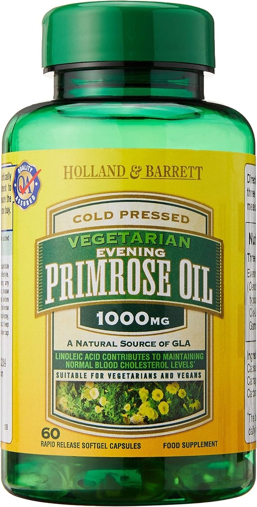 Huile de Primrose du soir AVEC VITAMIN B6- 1000mg - 120 gélules