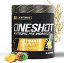 ONESHOT Pre Workout Powder for Men and Women - BCAAS Amino Acids Supplement Powder, 200mg Cafeïne, Beta Alanine Powder, Citrulline Malate Preworkout Powder - Ananas Mango - 30 porties