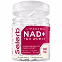 NAD+ Supplement voor vrouwen - NMN Alternatief met β-NAD+, Trans-Resveratrol, CoQ10, D-Ribose - Bevordert celvernieuwing, energie, en Radiant huidgezondheid - 60 capsules Geavanceerd