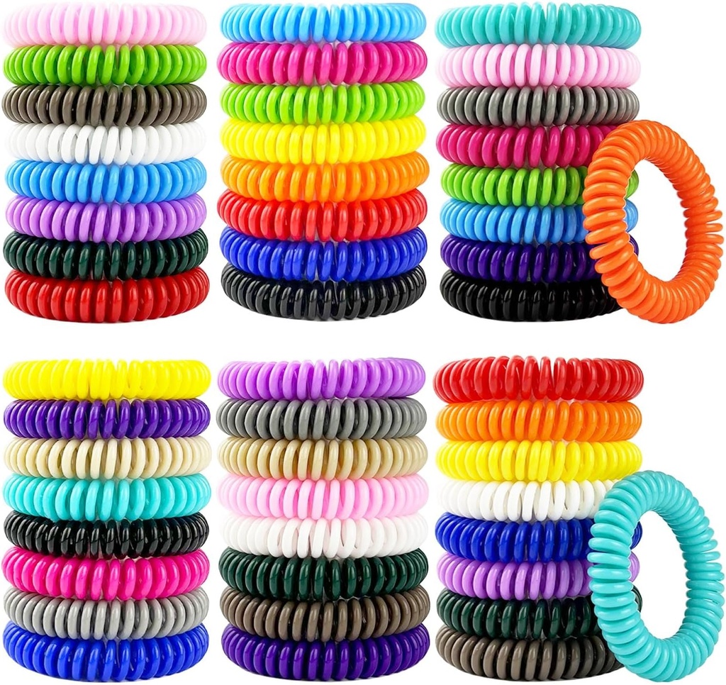 Mosquito Afstotende Armbanden 50 Pack, Individually Wrapped Mosquito Afstotende Bands met 60 stuks Mosquito Afstotende Stickers, DEET-Free Mosquito Polsbands Patches voor volwassenen en kinderen Binnen Outdoor