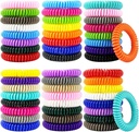 Mosquito Afstotende Armbanden 50 Pack, Individually Wrapped Mosquito Afstotende Bands met 60 stuks Mosquito Afstotende Stickers, DEET-Free Mosquito Polsbands Patches voor volwassenen en kinderen Binnen Outdoor