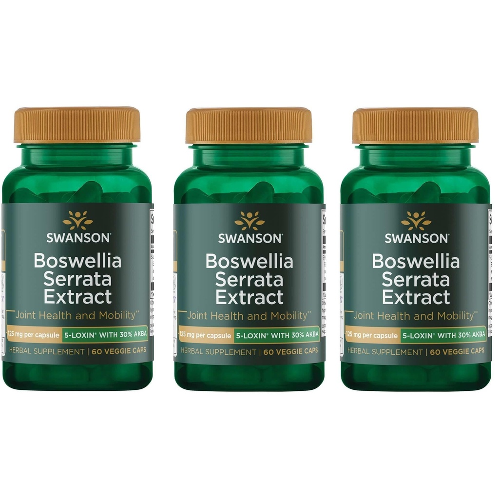 Swanson Boswellia Serrata Extract 125 mg 60 Veg Caps 3 Pack
