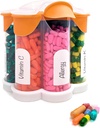 Extra grote pil Organizer dagelijks, wekelijks, maandelijkse supplement fles, schattige Blossom pil Dispenser met 7 XL Compartments, Easy-Open pil Box voor vitamines, medicijnen, etiketten inbegrepen (oranje)