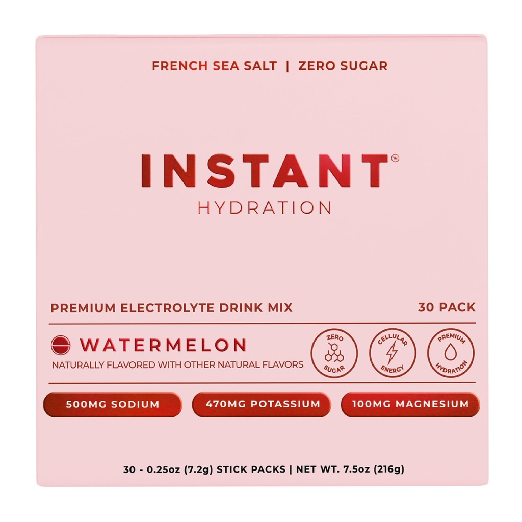 Instant Hydration Electrolytes Powder Packets - Watermeloen Electrolyte Drink Mix - Zero Sugar - Keto, Vegan, Glutenvrij, Non-GMO - Boost Recovery, Brain Health, Muscle & Tissue Support- 30 Sticks