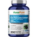 NusaPure Saw Palmetto 20:1 Extract, 200 mg Equivalent aan 4.000 mg per Veggie Caps 200 Graaf Non-GMO, Vegan, Vegetarisch, Bioperine